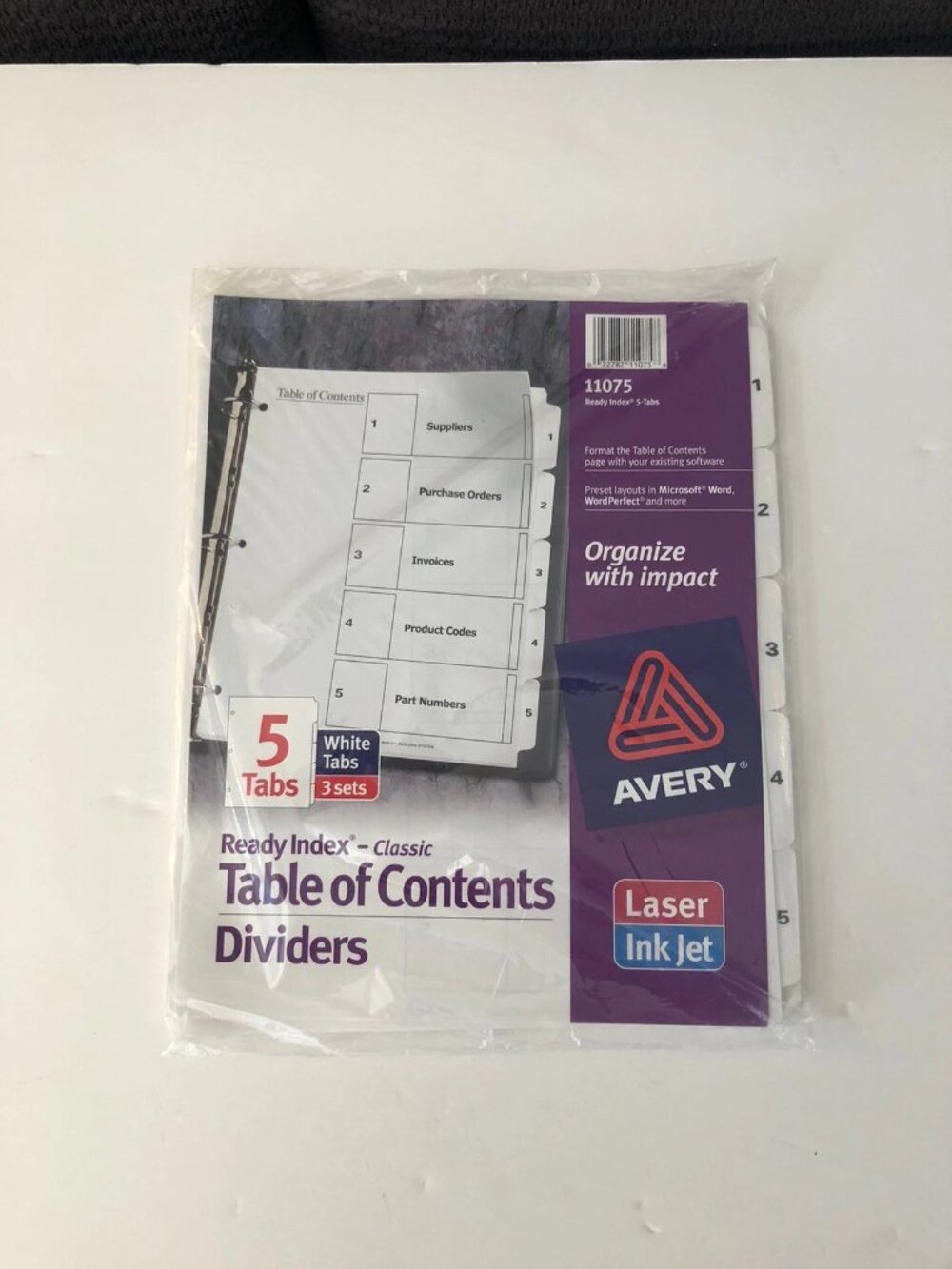 Avery Ready Index Dividers 5 Tabs Customizable Table Of Contents 3 Sets